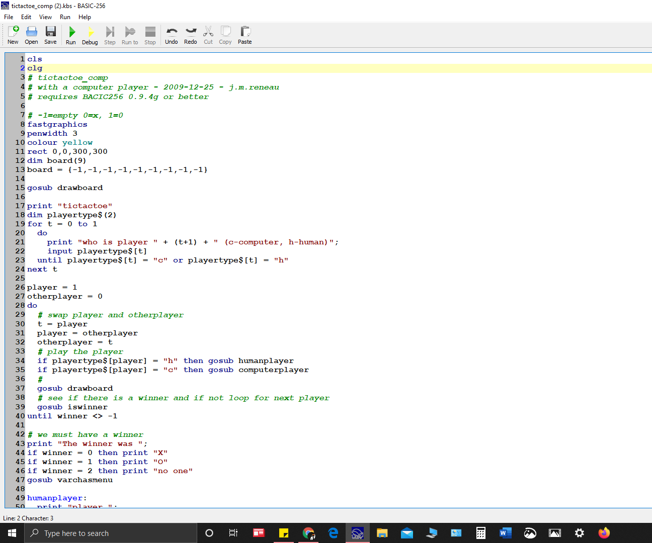Basic256 Tic Tac Toes Clean Code