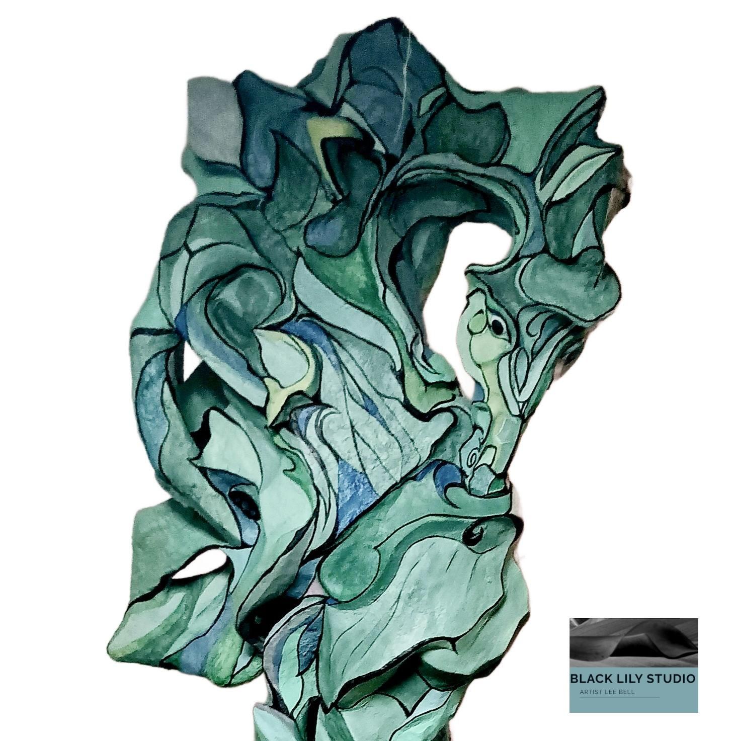 Delphine an 8 Foot Outdoor Seahorse Sculpture.