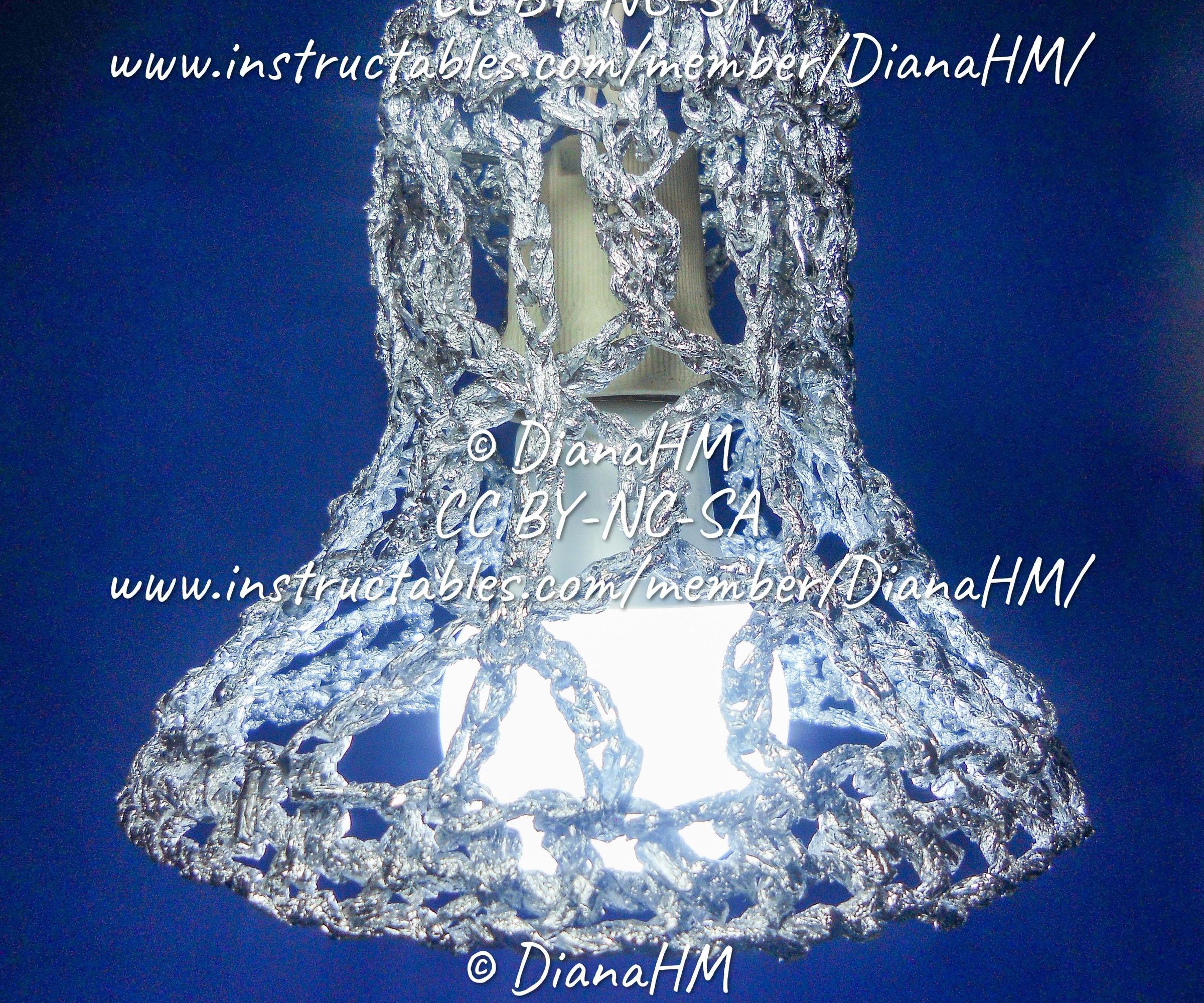 Tinfoil Crochet Lampshade