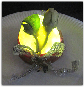 Beeswax Real Rose Decorated LED Candle
