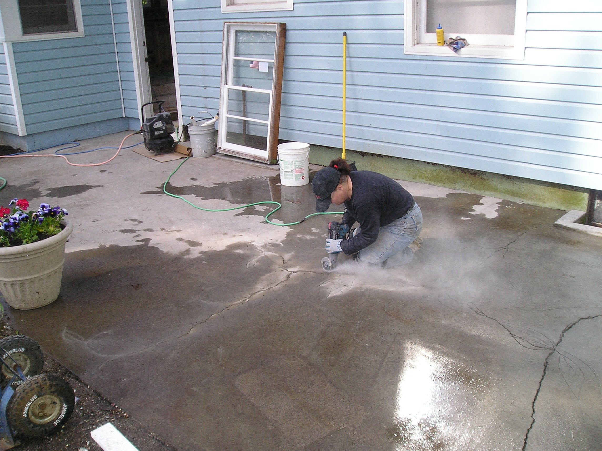 How to Carve and Stain Old Concrete 7 Steps Instructables