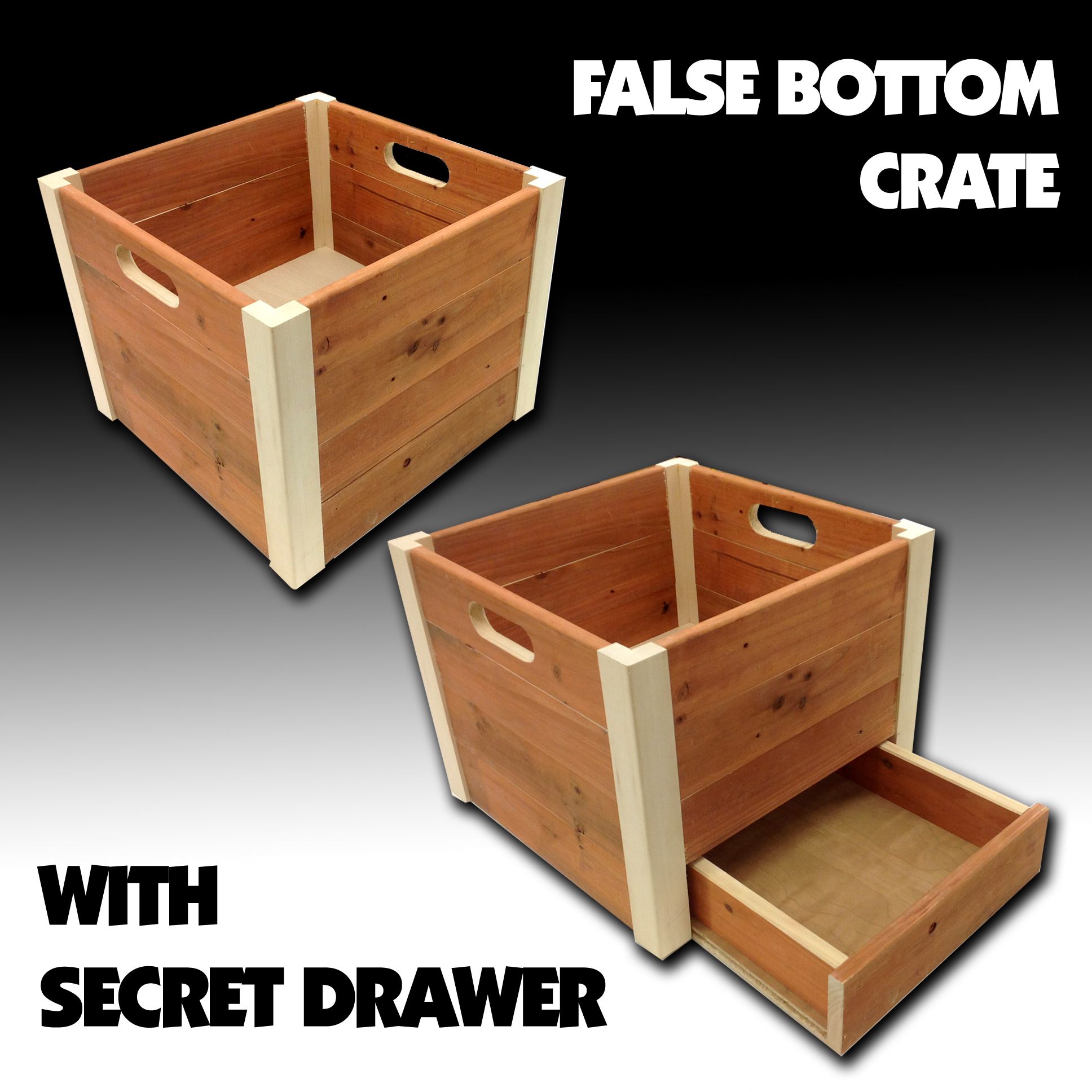 False Bottom Wooden Crate