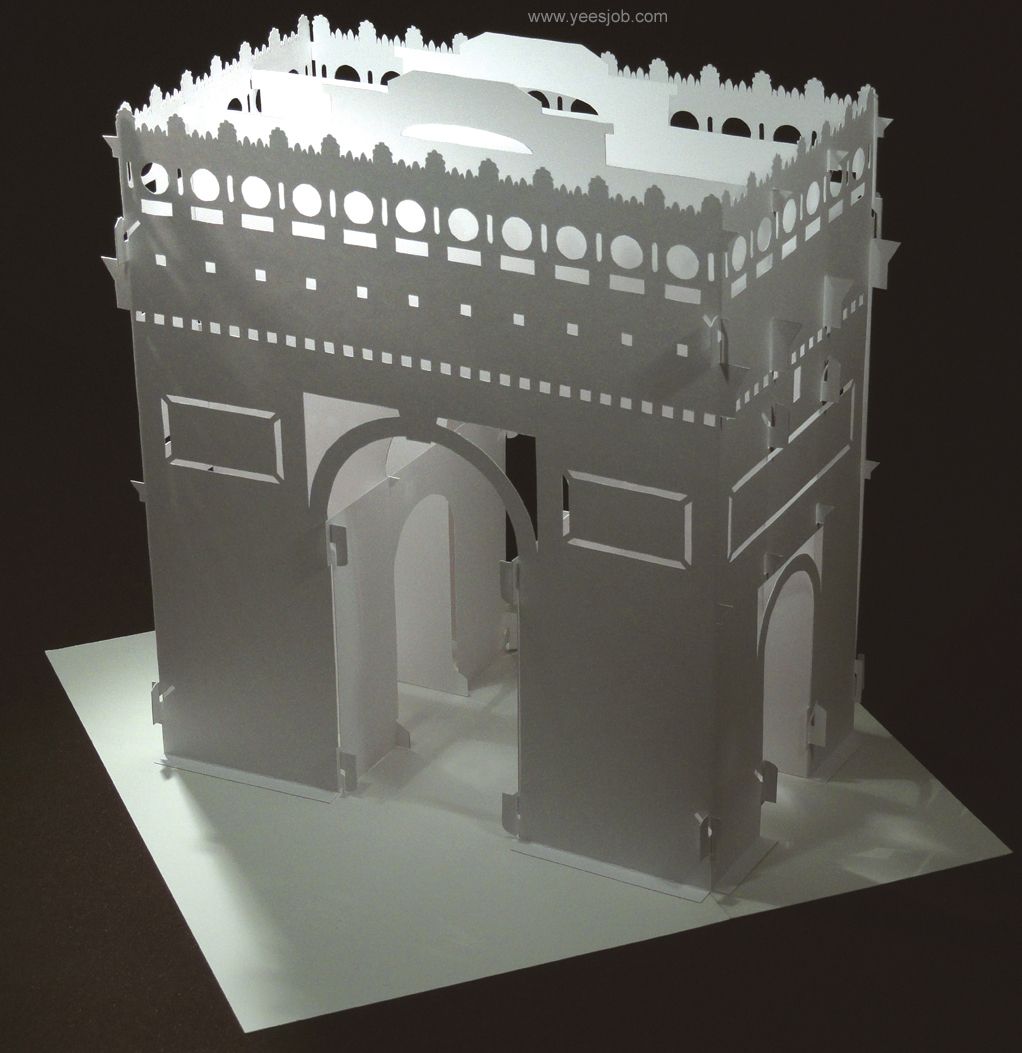 The Arc De Triomphe Pop-up Card Origami Architecture Kirigami