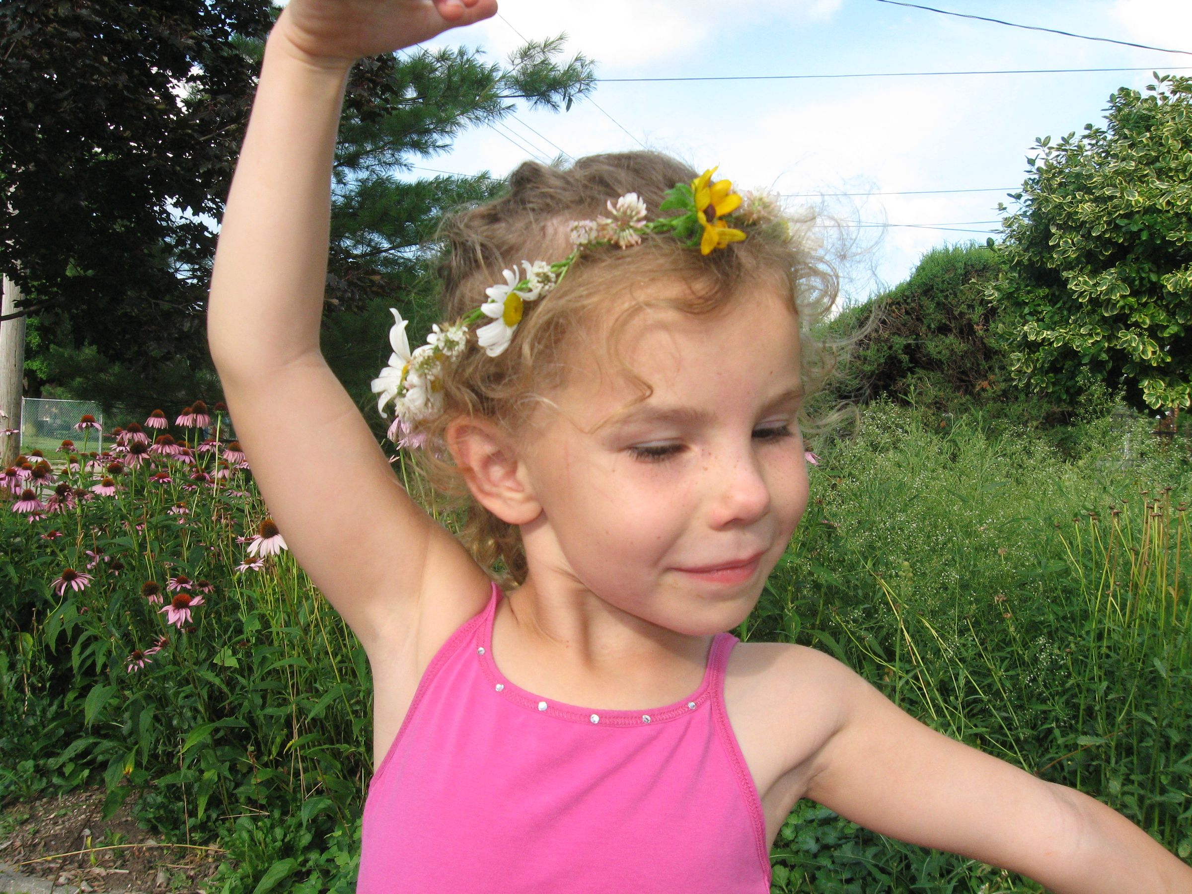 Braided Princess Crown or Necklace From Flowers.