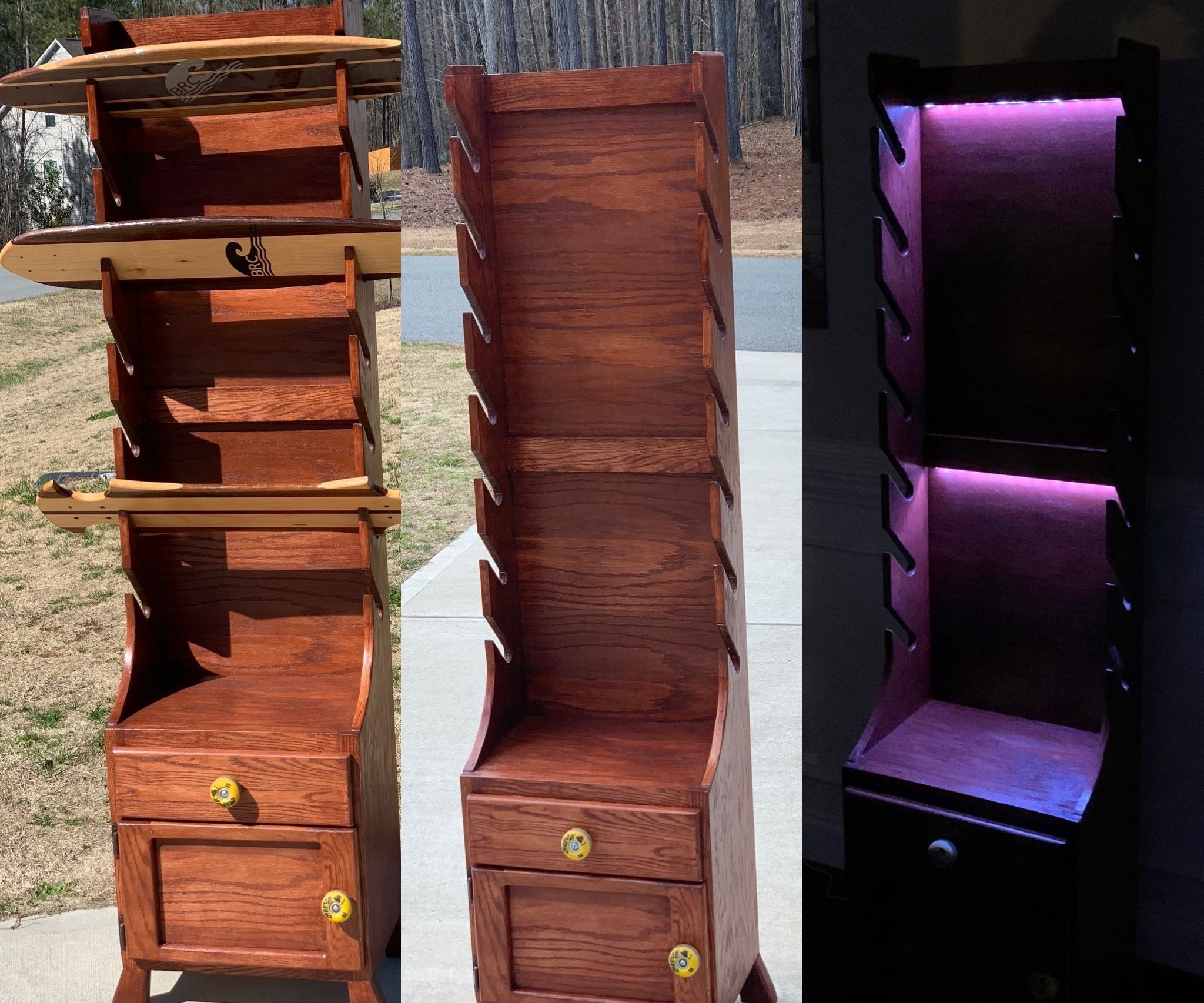 Skateboard Rack With LED Lighting 