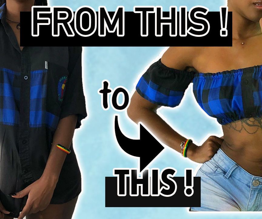 Men's Button Up to Super Cute Crop Top