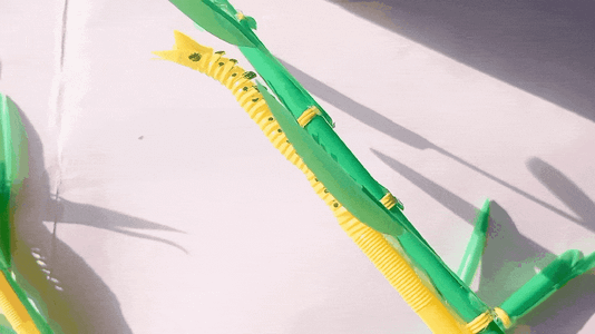 Playing With the Bamboo Crawling Caterpillar Toy
