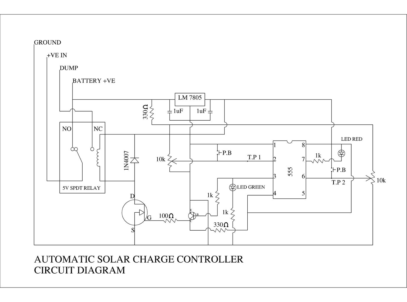 DIY AUTOMATIC SOLAR CHARGE CONTROLLER : 7 Steps (with Pictures ... Circuit Diagram