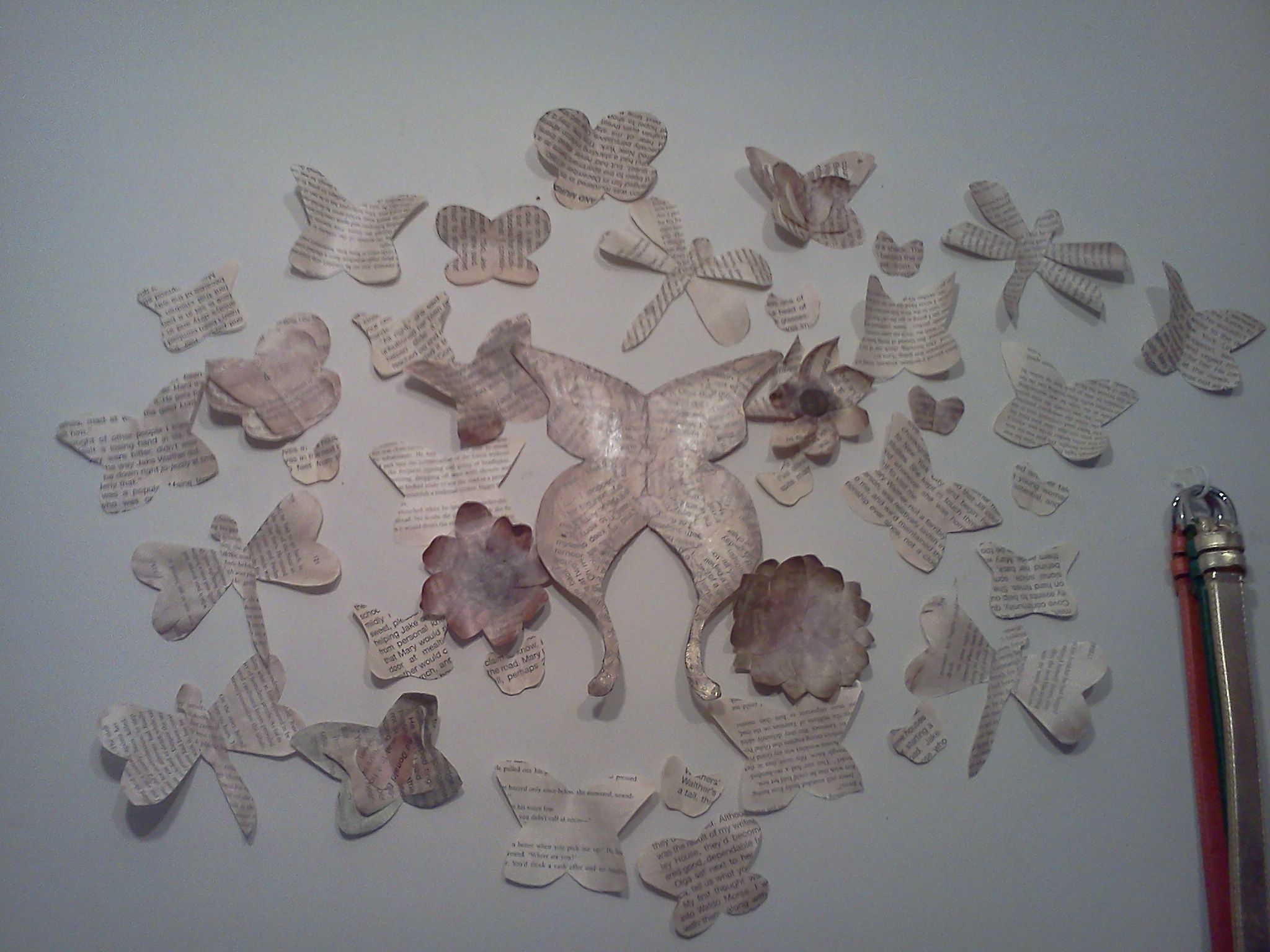 Book Page Butterfly Wall Art