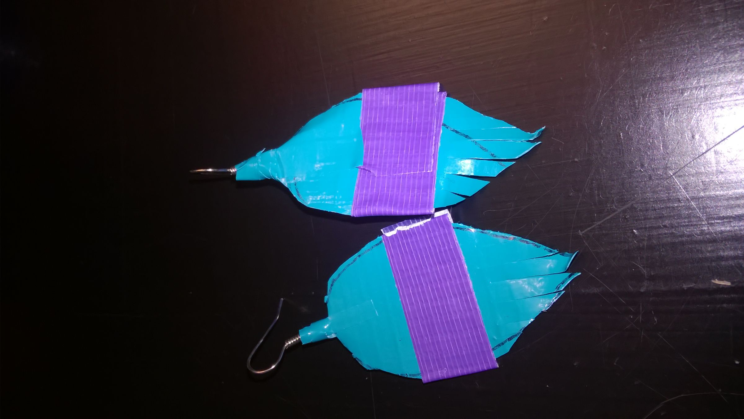 Duct Tape Feather Earrings