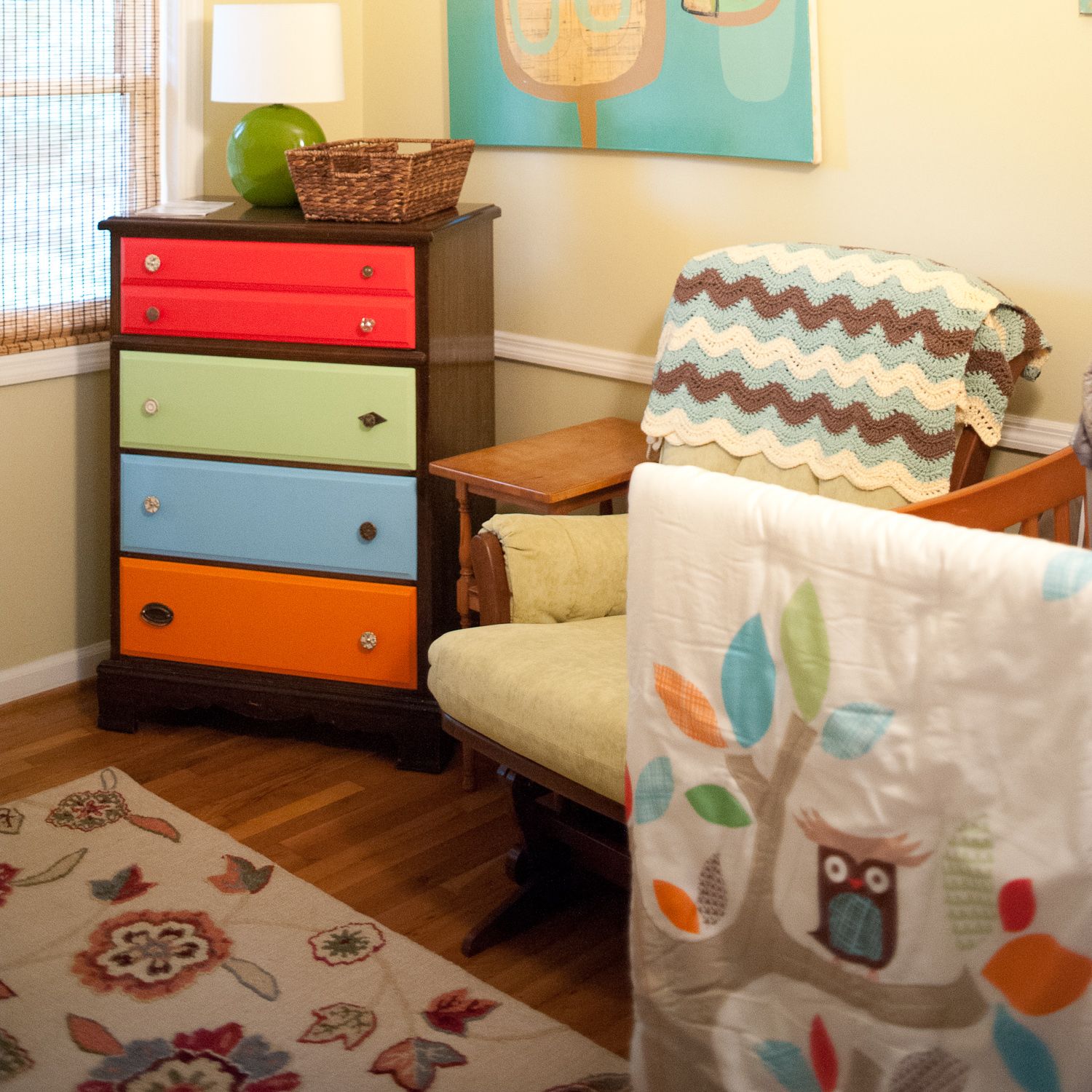 Paint an old dresser to really tie the room together