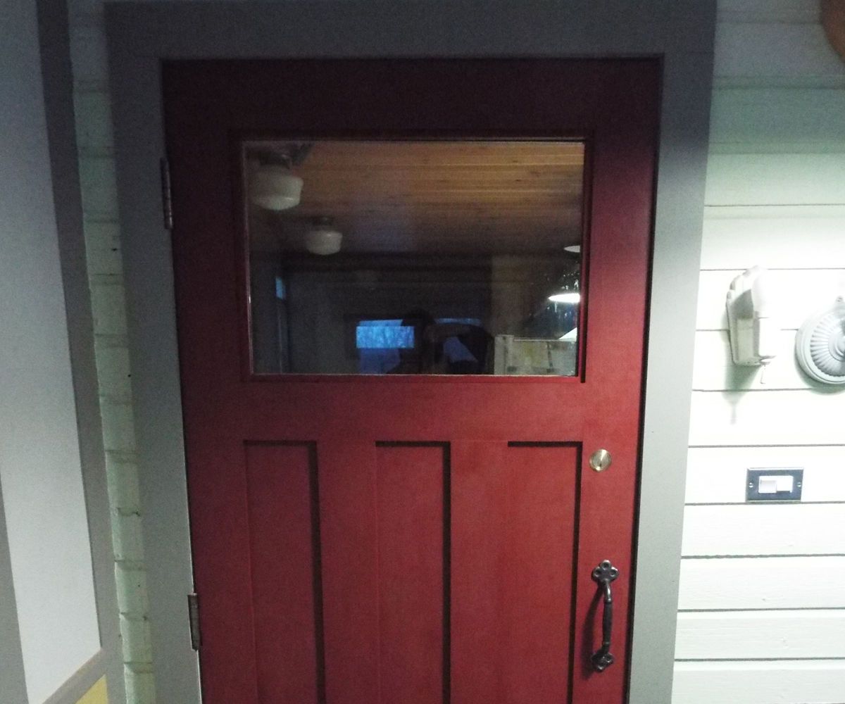 Recycle a Commercial Bathroom Door Into a Front Door