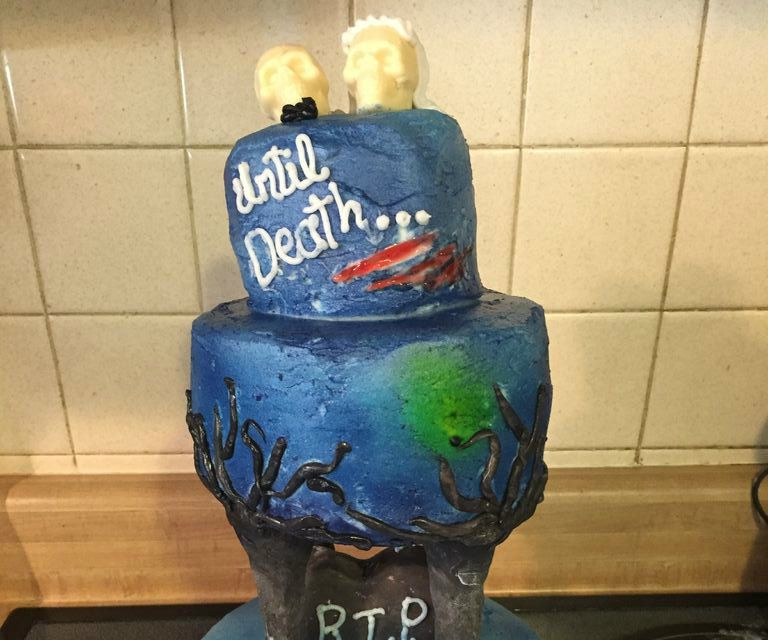 Ghoulishly Bleeding Wedding Cake