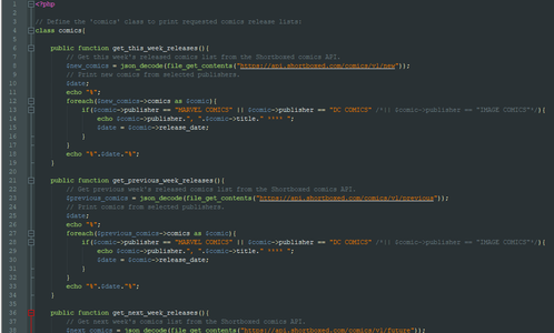 Developing the New Comics Releases Web Application in PHP to Obtain the Weekly Comics Release Lists