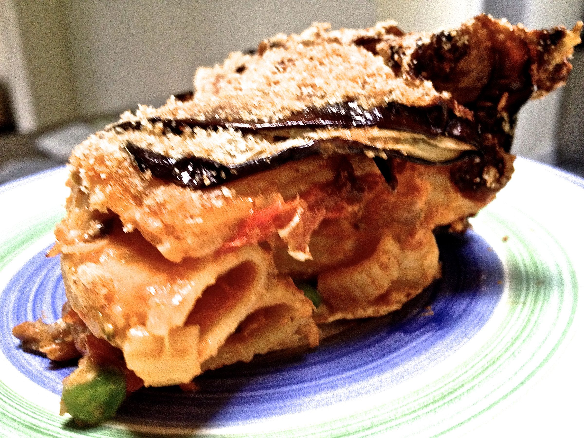 TIMPANO..EGGPLANT WRAPPED PASTA