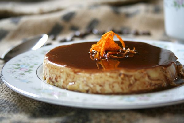 A 1554 Dark Ale, Coffee and Cocoa Flan With Orange Zest