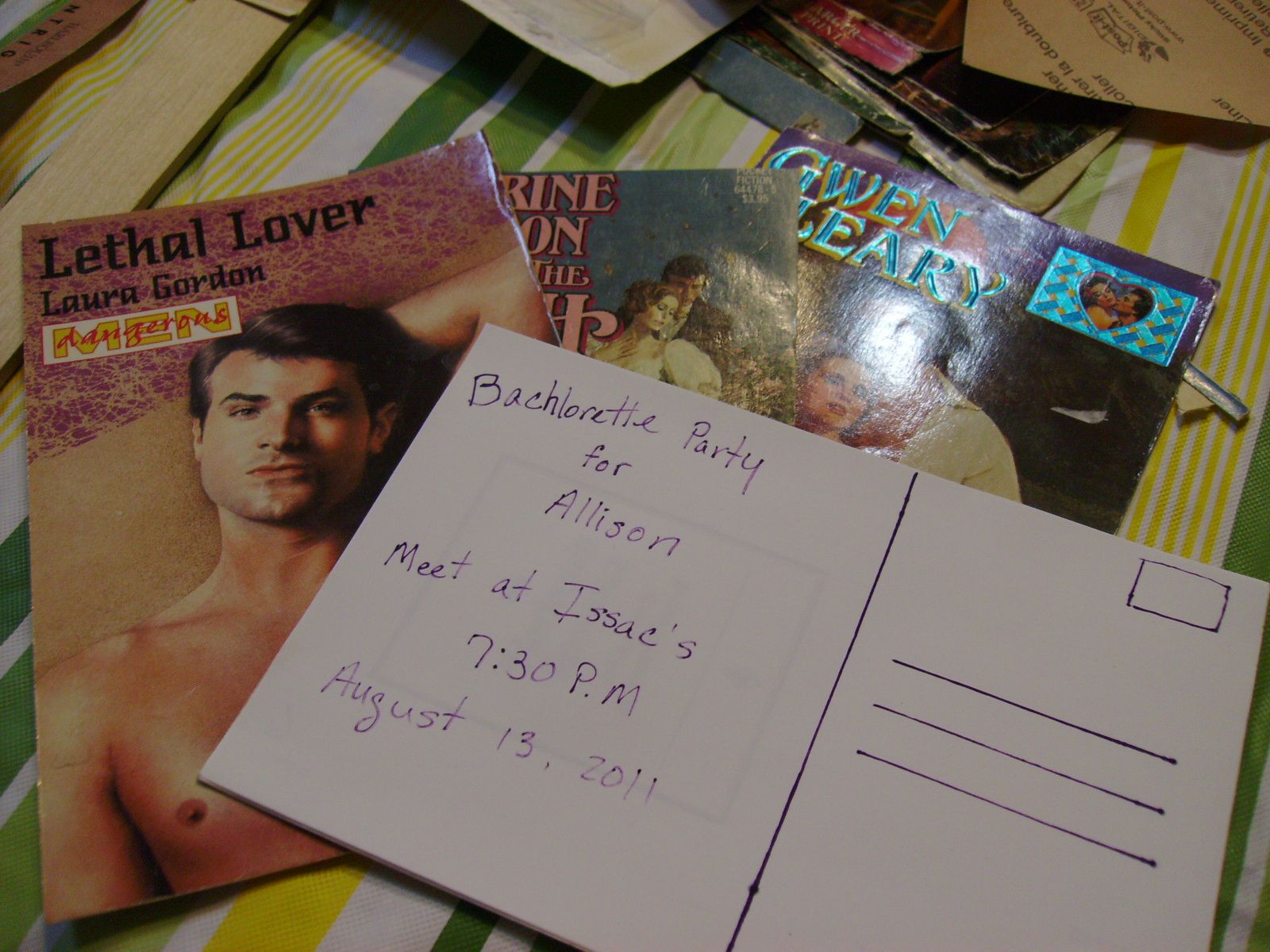 Fun Shower or Bachelorette Invitations From Old Romance Novells