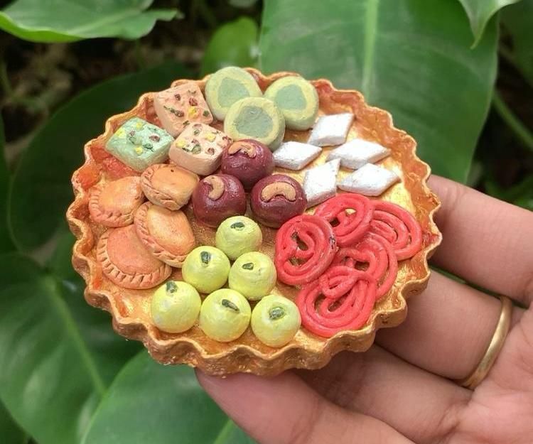 DIY Miniature Clay Sweet Platter