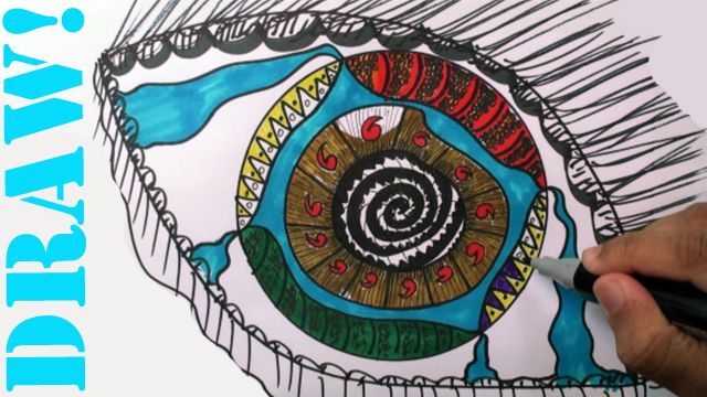 How to Draw: Zentangle Eye (Doodles) - DrawCartoonsEasy [HD]