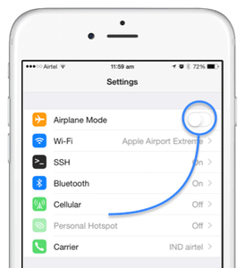 Step 7: No Airplane Mode
