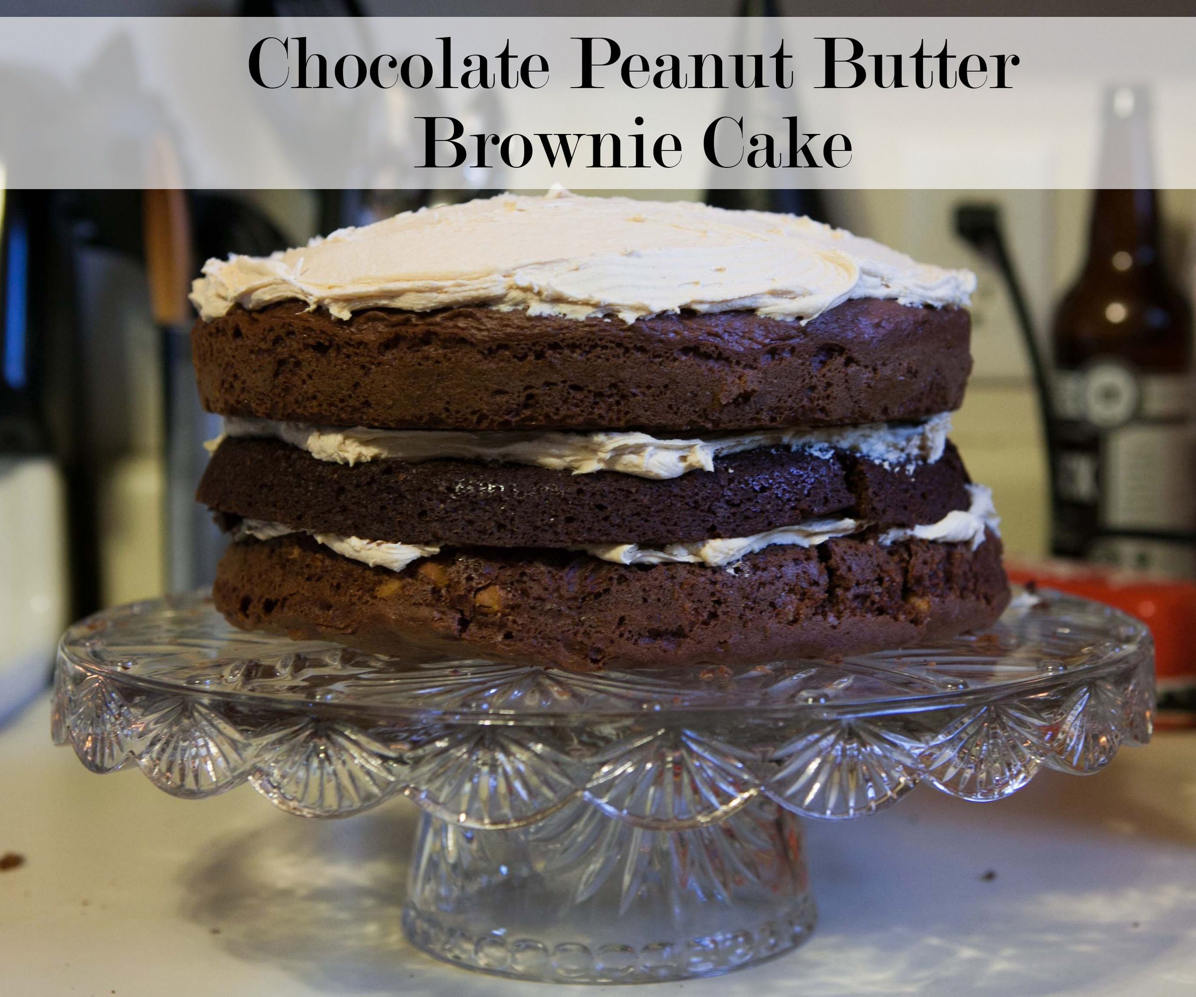Naked Chocolate Peanut Butter Brownie Cake