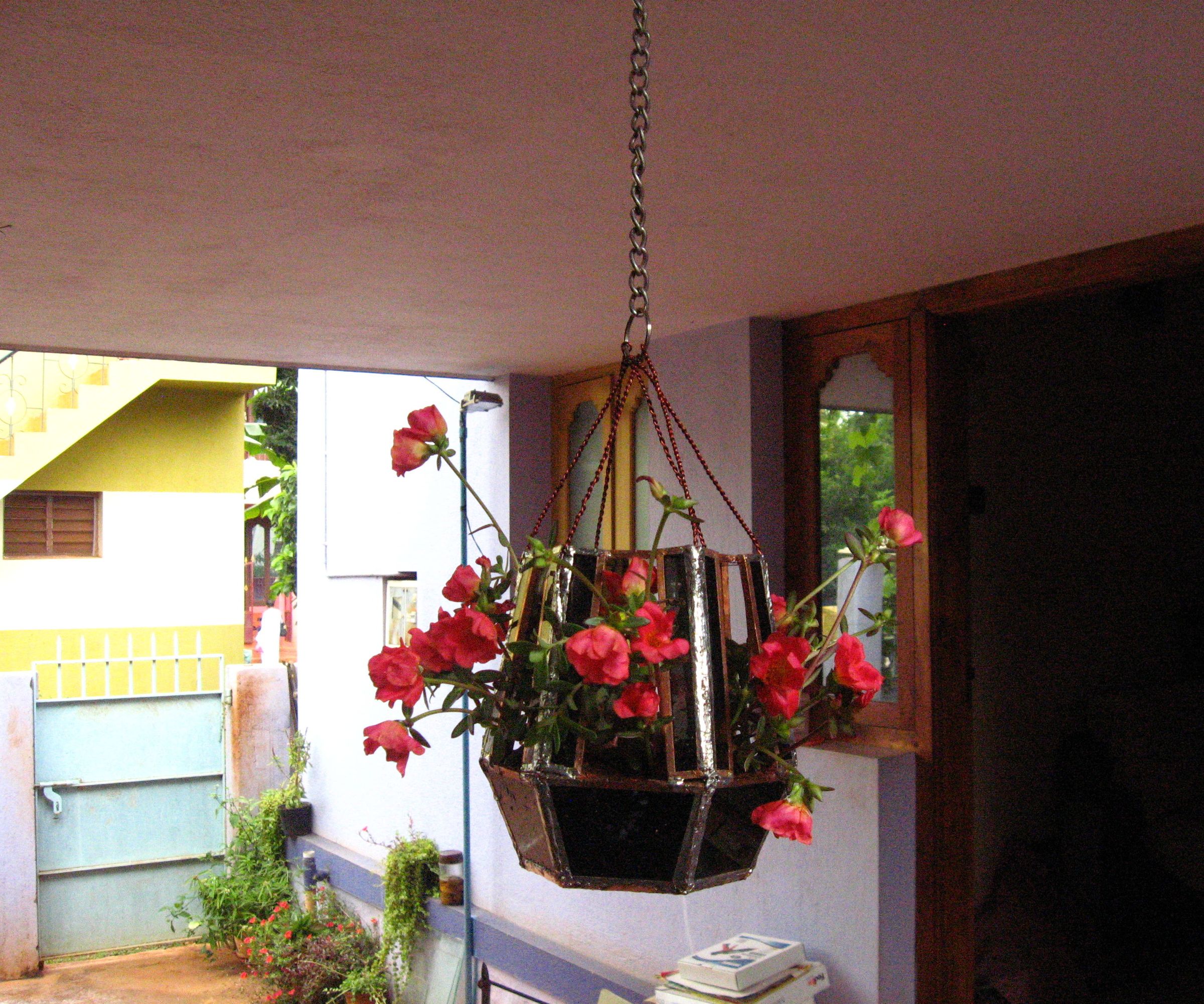 Stained Glass Indoor Hanging Flower Pot