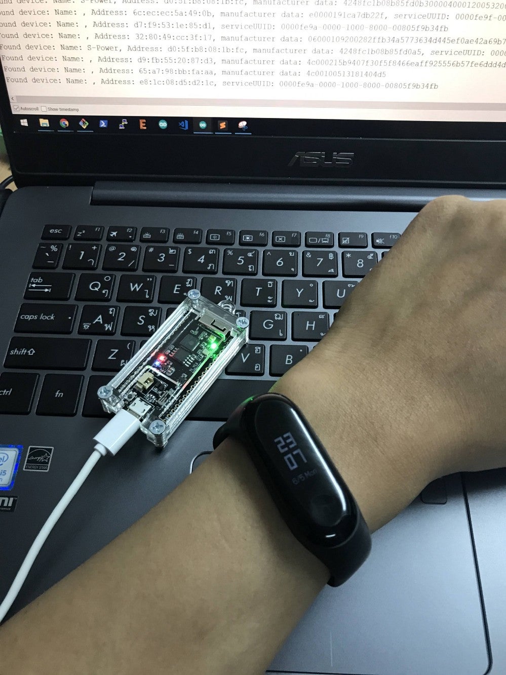 Mi Band Detector Using ESP32 BLE