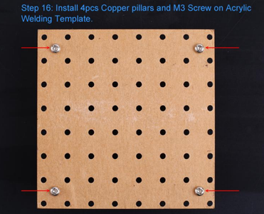 Install 4pcs Copper Pillars and M3 Screw on Acrylic