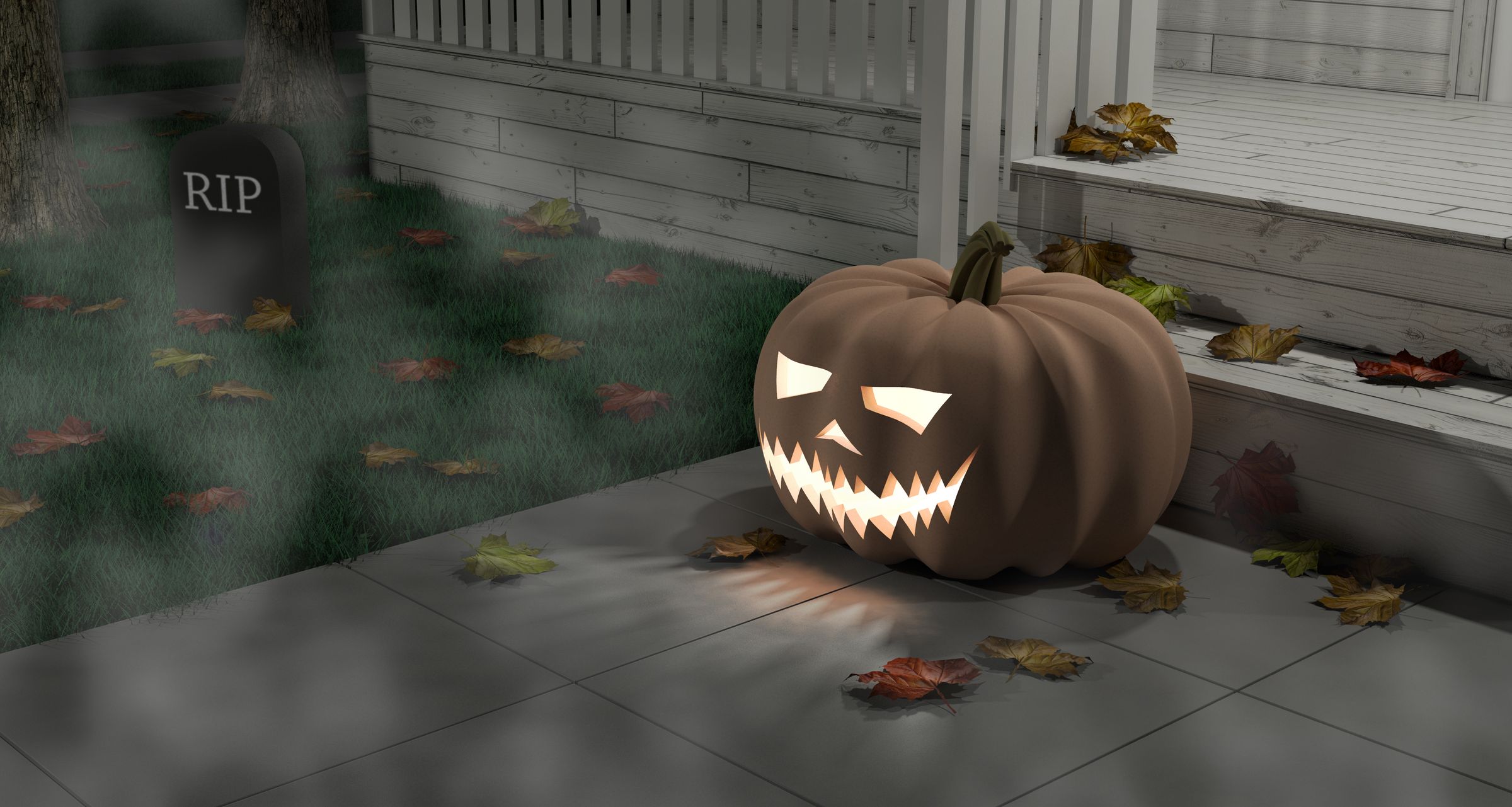 3D Jack O' Latern on the Veranda (a Halloween Tutorial Based on 3ds Max)