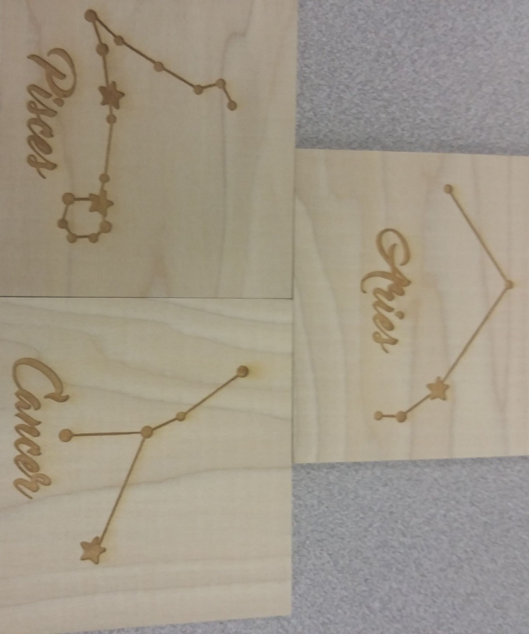 Zodiac Laser Cut Coasters