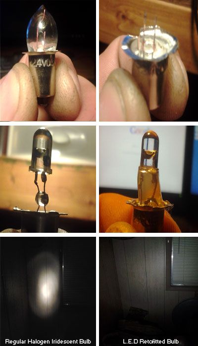 Standard bulb to L.E.D retrofit on the cheap.