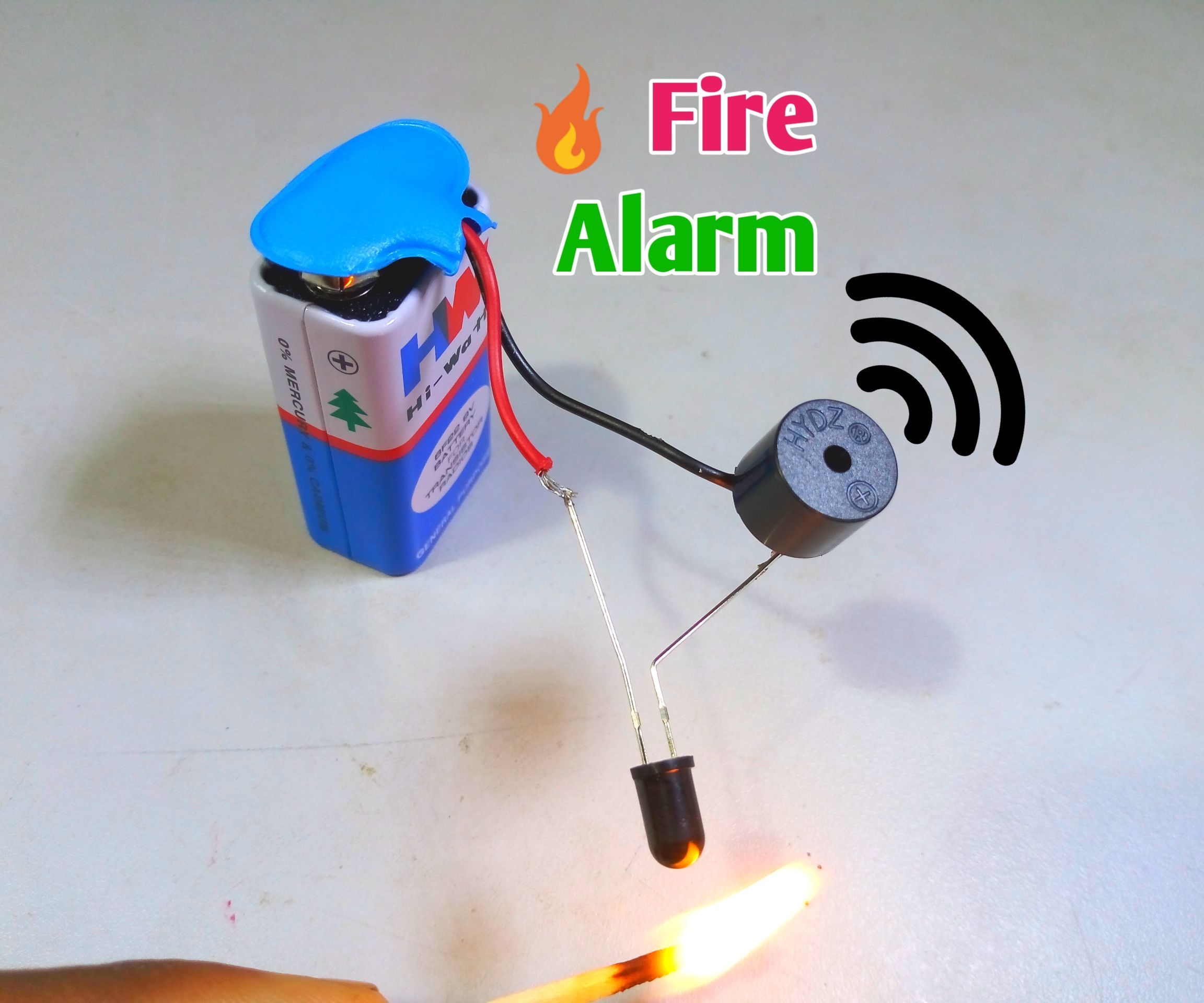 Fire Security Alarm Circuit Without Transistor