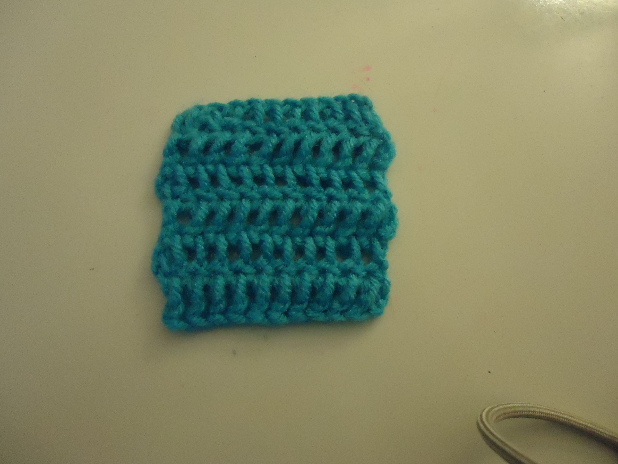 Second Beginner Crochet Project: Double Crochet Square