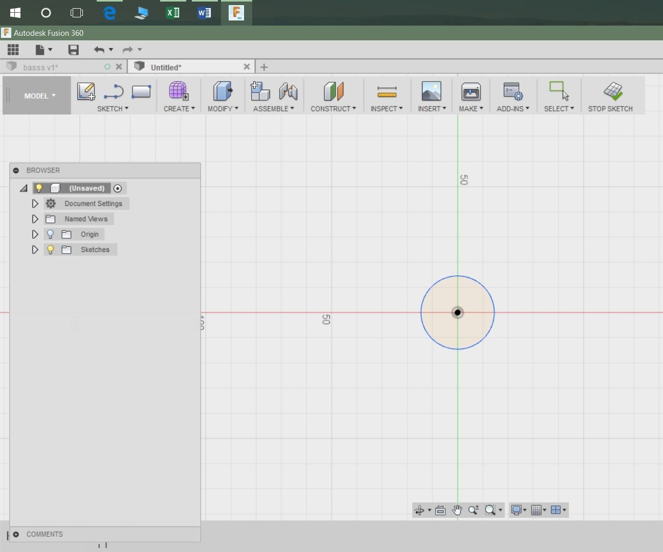 Step 1: I Started My Simple Design in Fusion 360 With a Circle of Diameter 25mm 