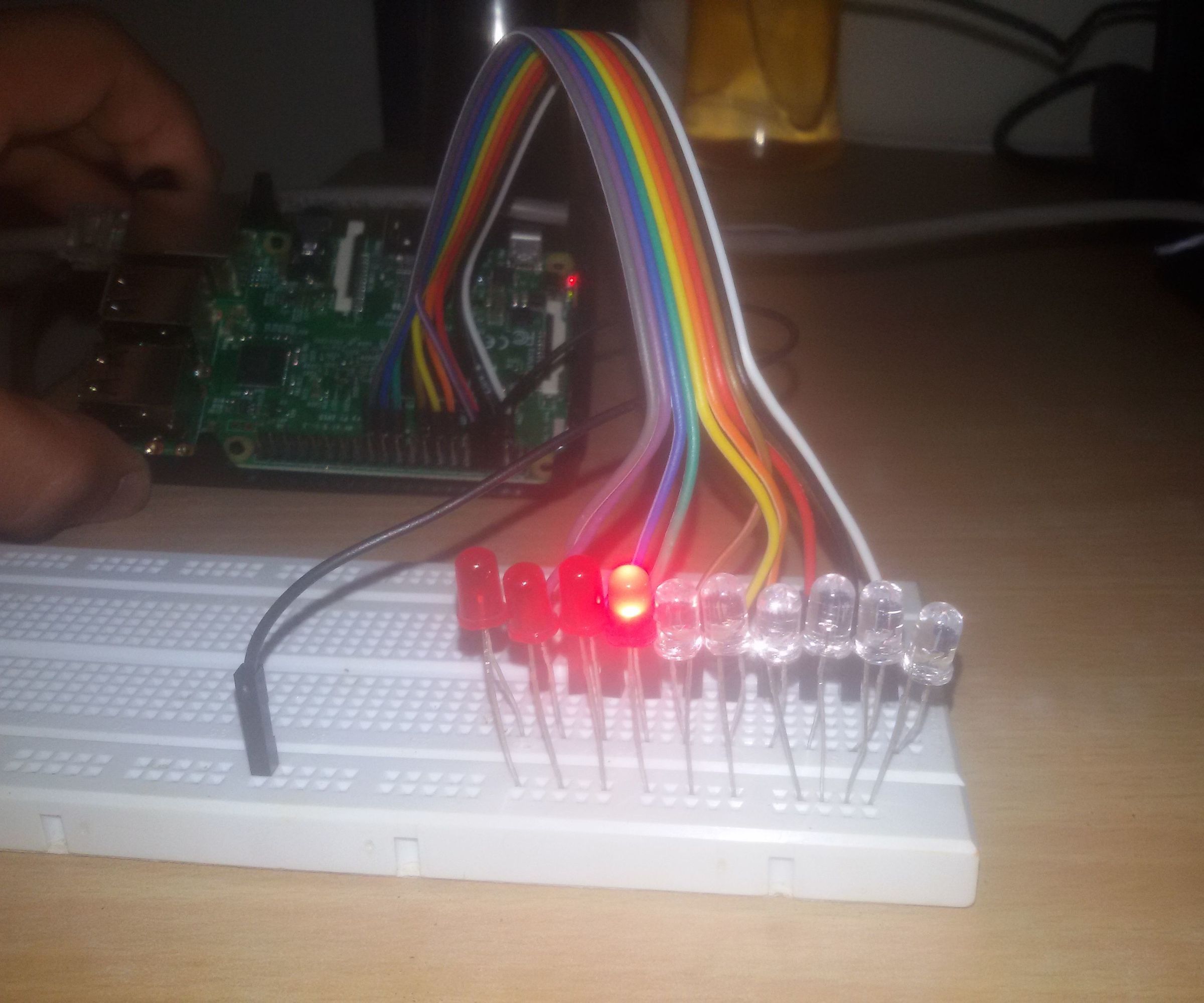 LED chaser using raspberry pi