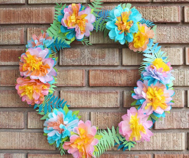 Dip Dyed Coffee Filter Paper Flower Wreath