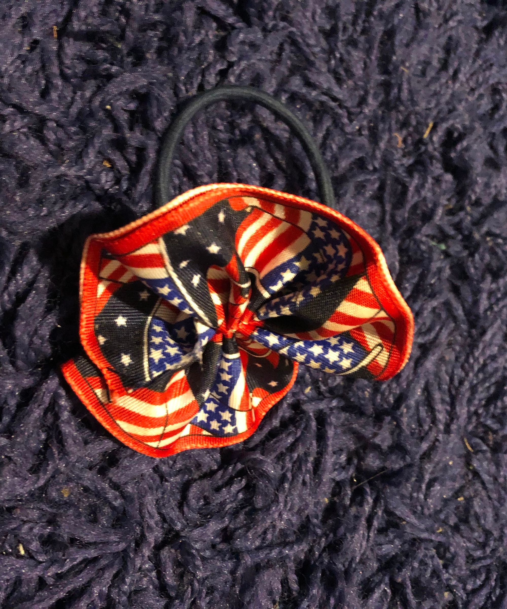 4th of July Flower Ponytail Holder