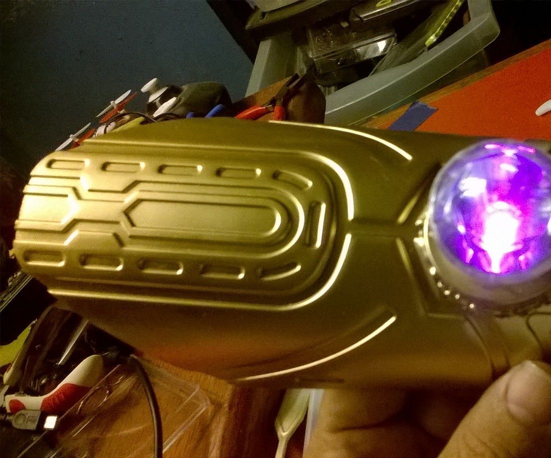 Sci Fi Style Arm Piece With Multicolored Flashing LED.