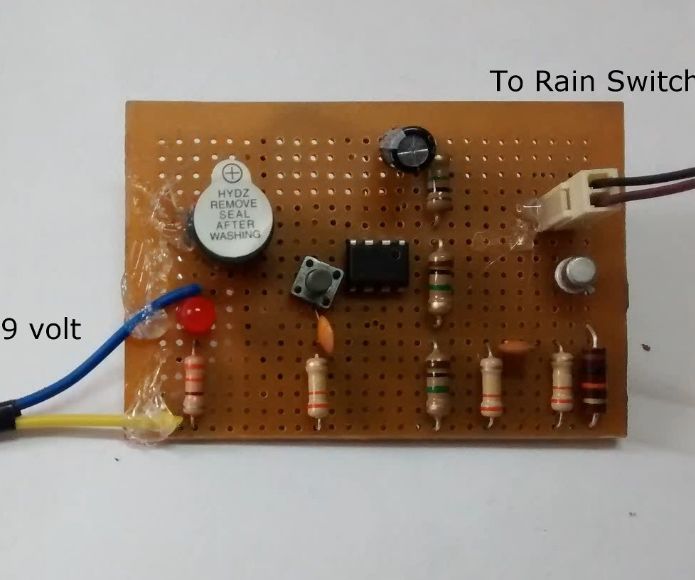 DIY Rain Alarm Using 555 Timer