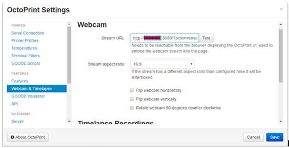 First Access to Octoprint Server