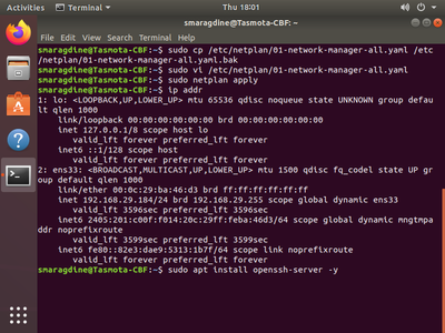 Network and Open-SSH Configuration 
