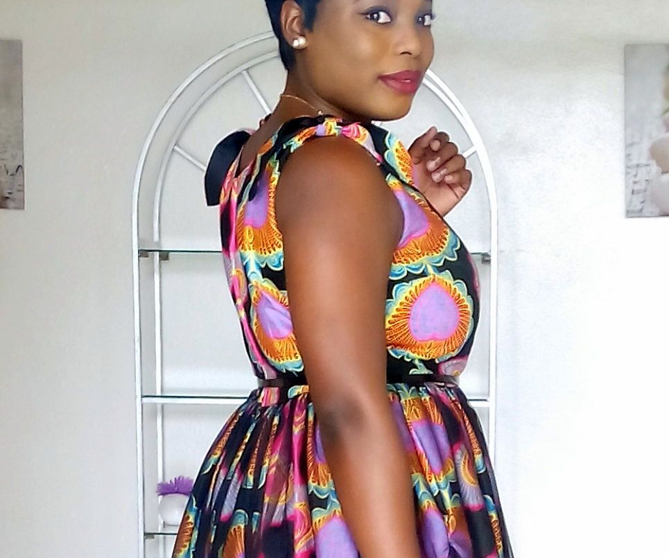 Vintage Inspired Dress With African Wax Fabric