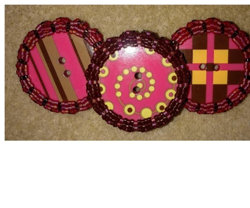 Beaded Button Jewelry Component