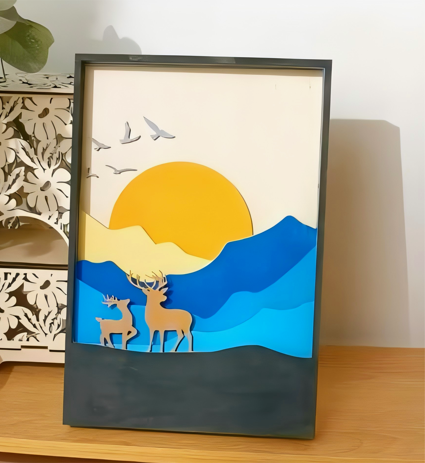 DIY a Multi-Layered Colorful Desktop Decor | Laser Cut, Wood, Wall Art