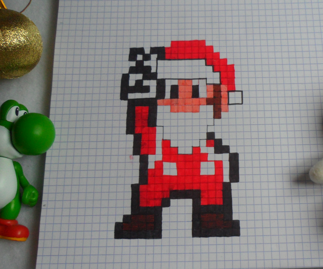 Christmas Mario Pixel Art