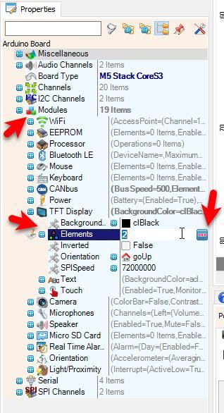 In Visuino Set M5 Stack CoreS3 Display