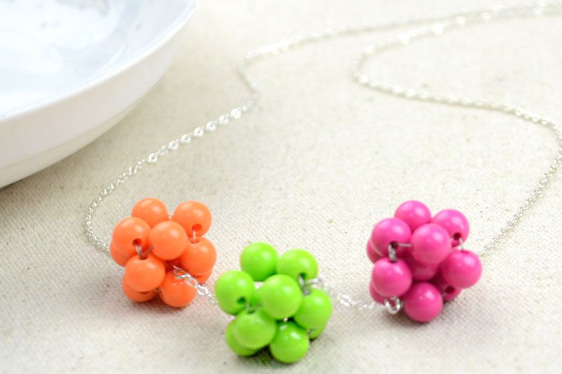 Cute Jewelry Design-Create Your Own Necklace Adorned With 3 Beaded Balls