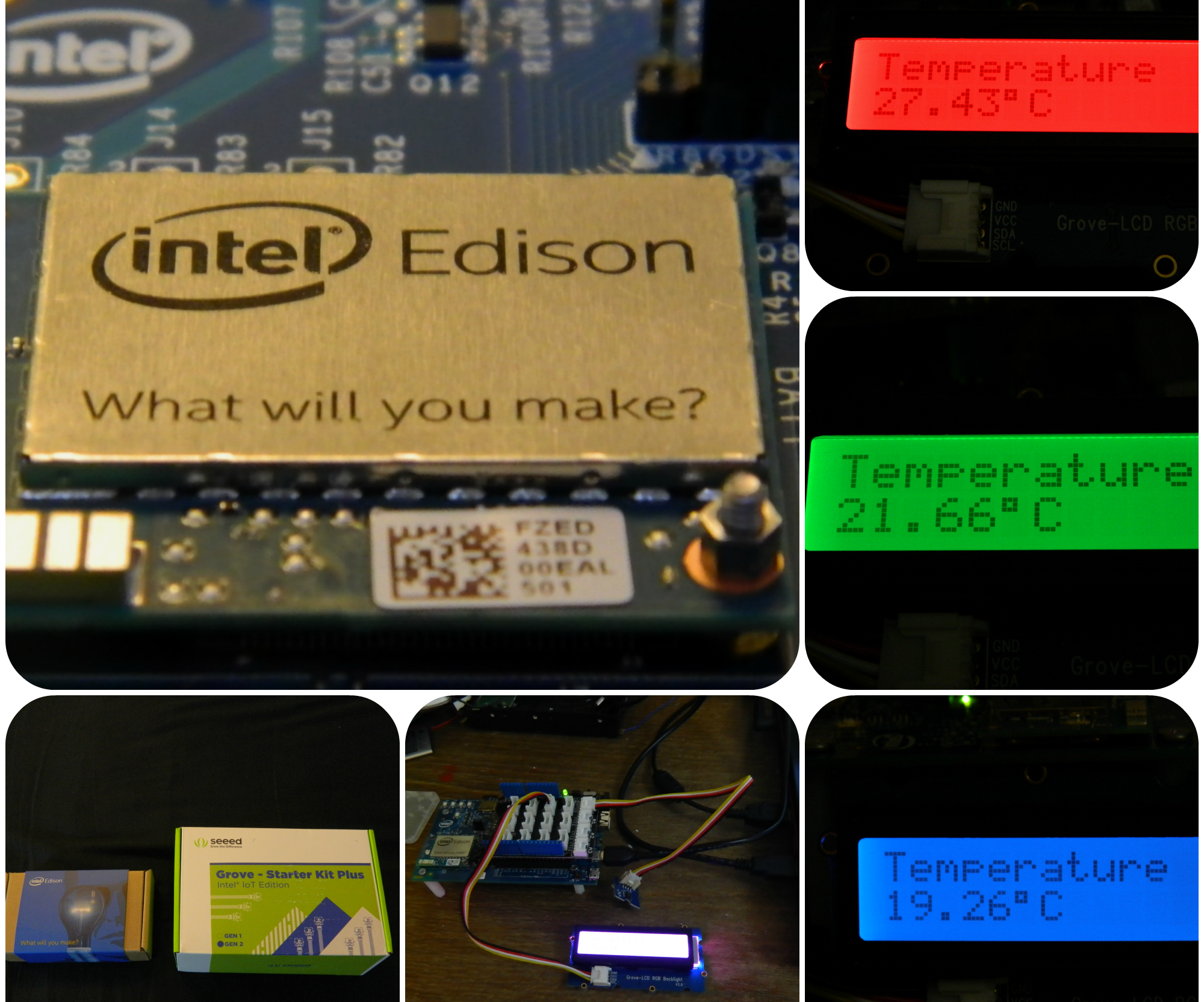 Intel Edison Temperature Logger With RBG-LCD