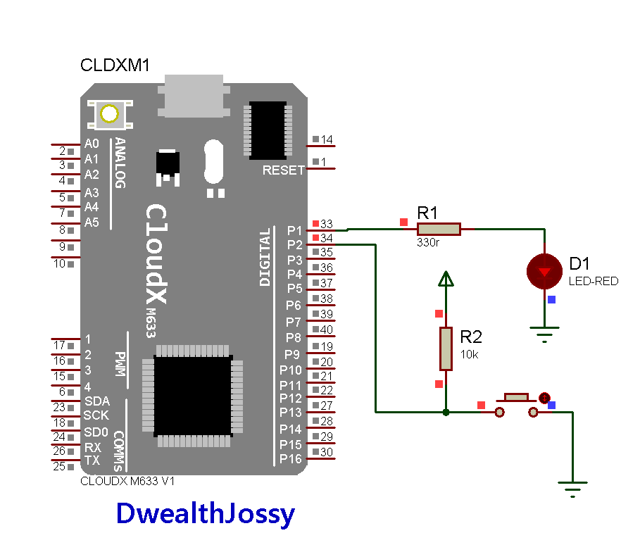 Using Button to ON & OFF Led With CloudX M633