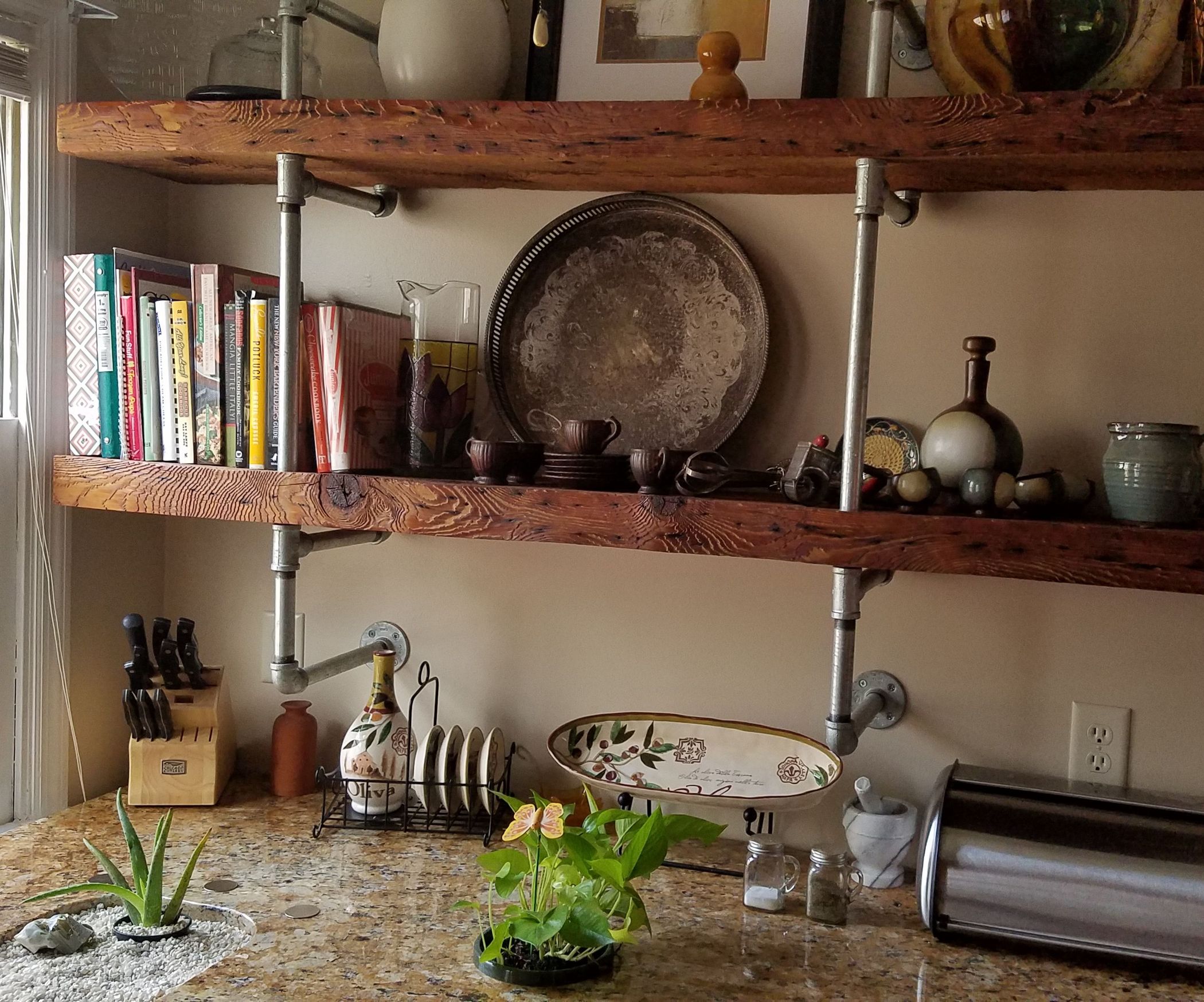 Reclaimed Wood & Galvanized Pipe Shelves 6 Steps (with Pictures